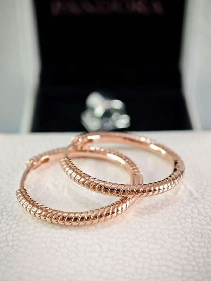 Rose Gold-Plated Moments Charm Hoop Earrings