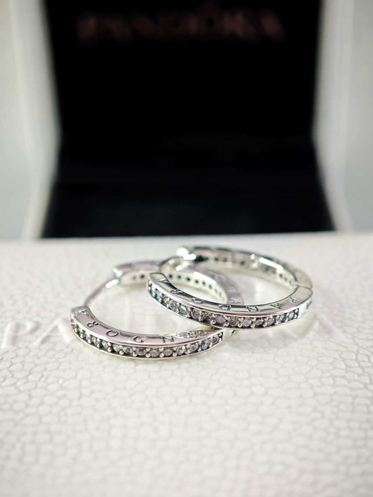 Sparkle and Logo Hoop Earrings