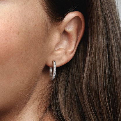 Sparkle and Logo Hoop Earrings
