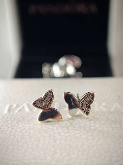 Butterfly Silver Stud Earrings