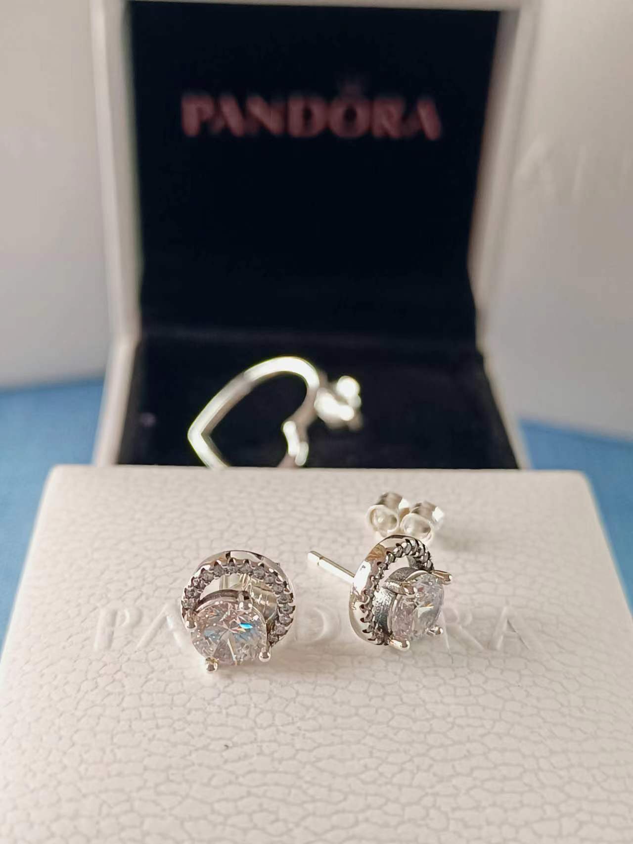 Sparkling Round Halo Stud Earrings