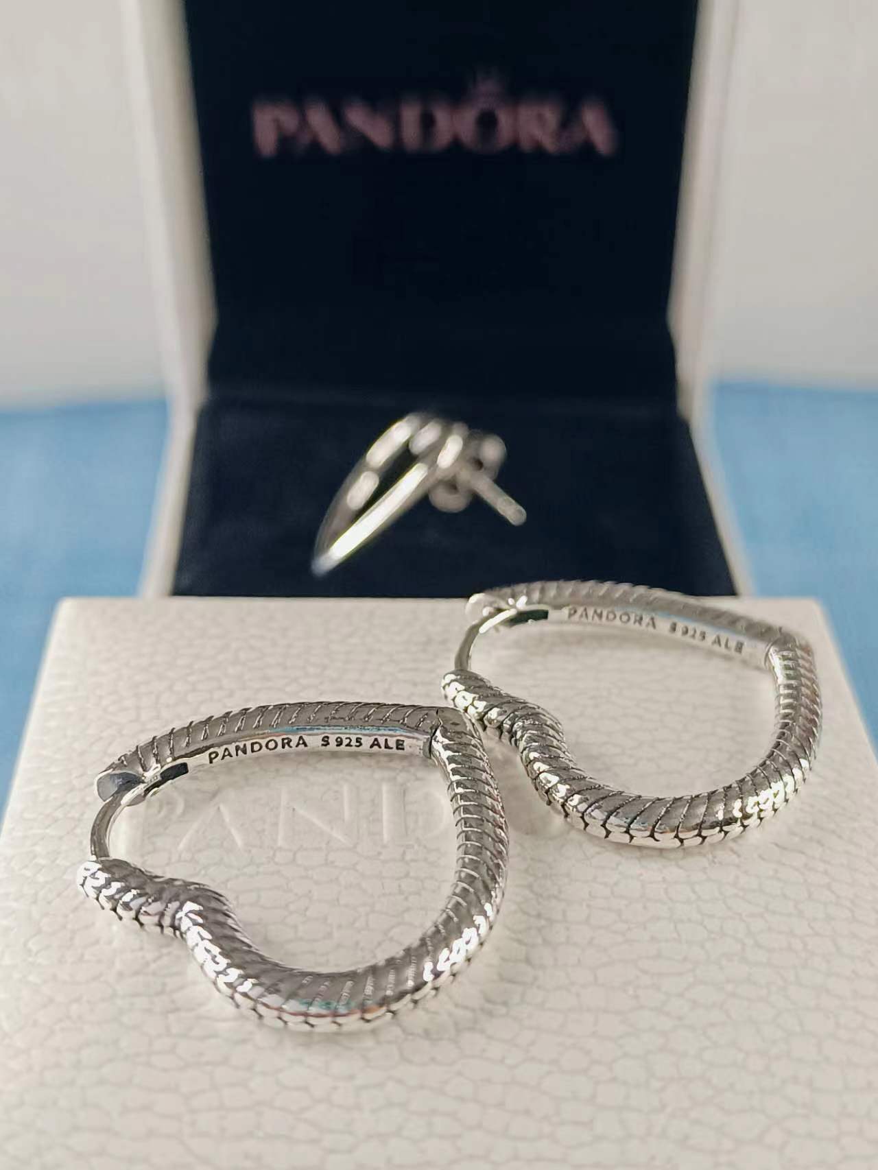 Moments Heart Charm Hoop Earrings