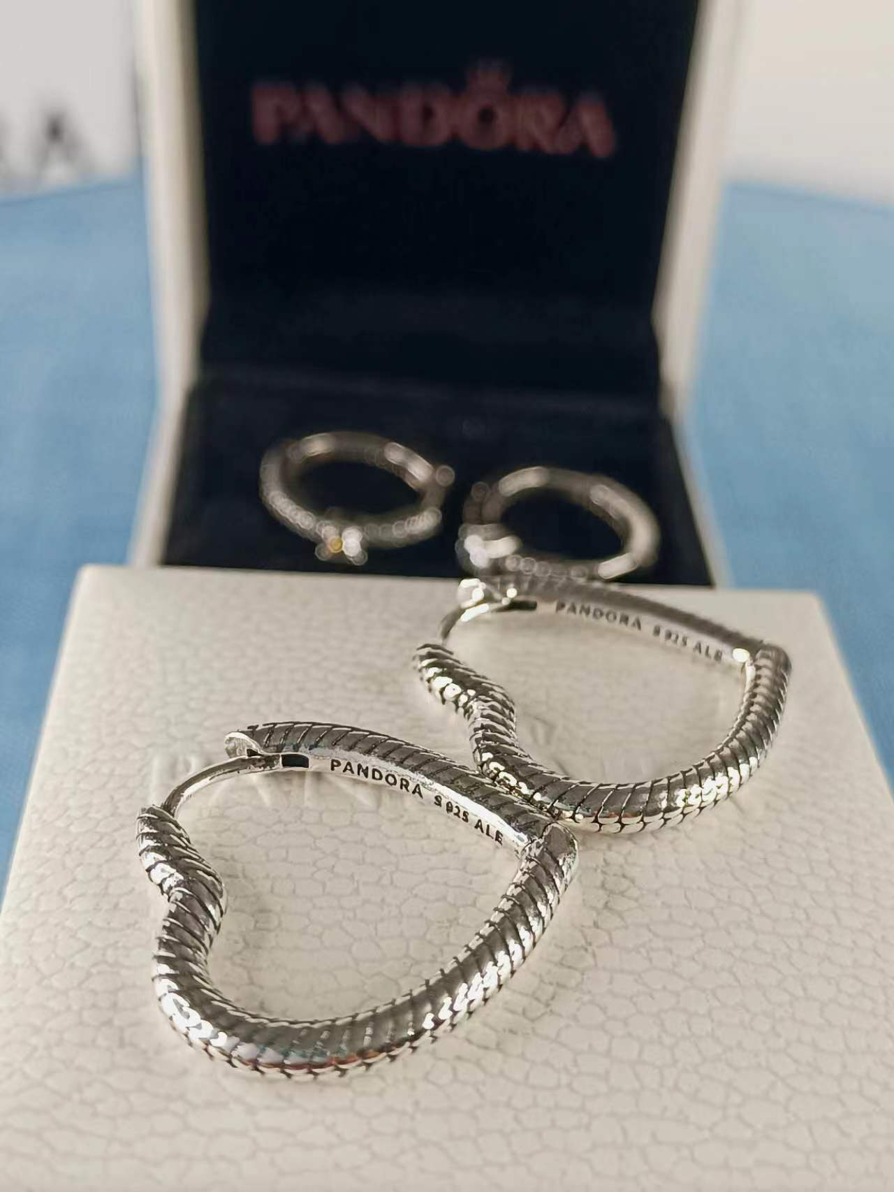 Moments Heart Charm Hoop Earrings