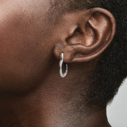 Moments Heart Charm Hoop Earrings
