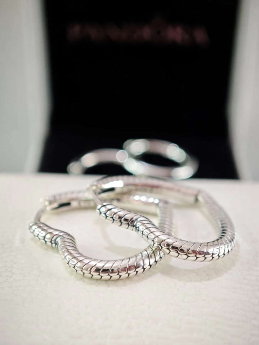 Moments Heart Charm Hoop Earrings