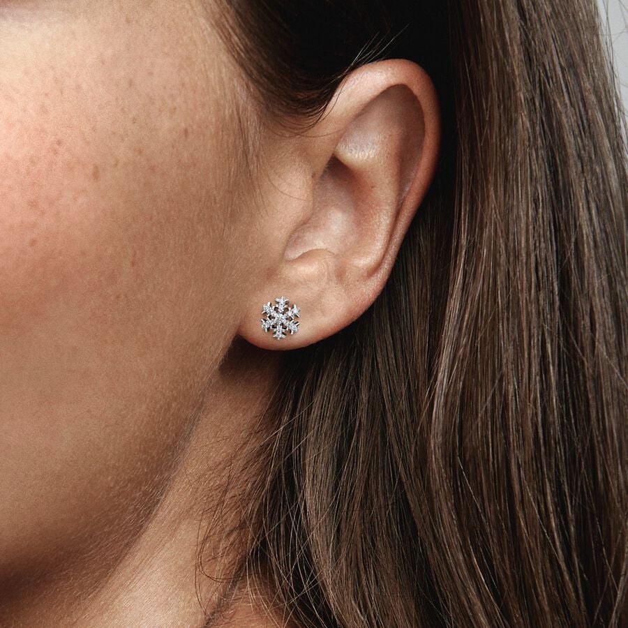 Sparkling Snowflake Stud Earrings