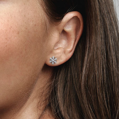 Sparkling Snowflake Stud Earrings