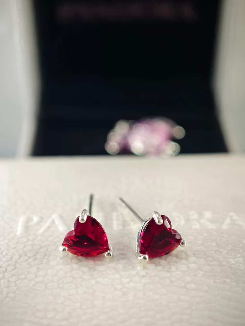 Red Heart Stud Earrings