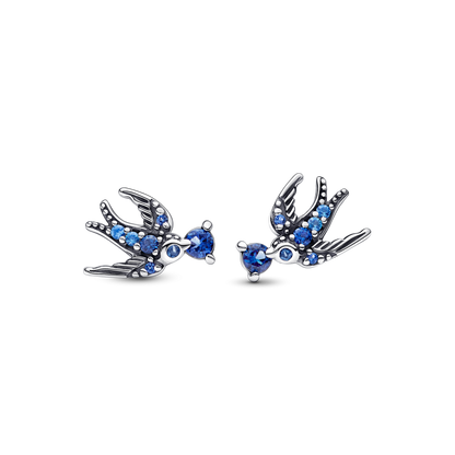 Sparkling Swallow Stud Earrings