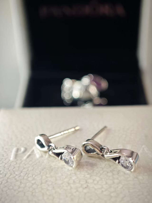 Infinite Sterling Silver Lab-grown Diamond Drop Earrings
