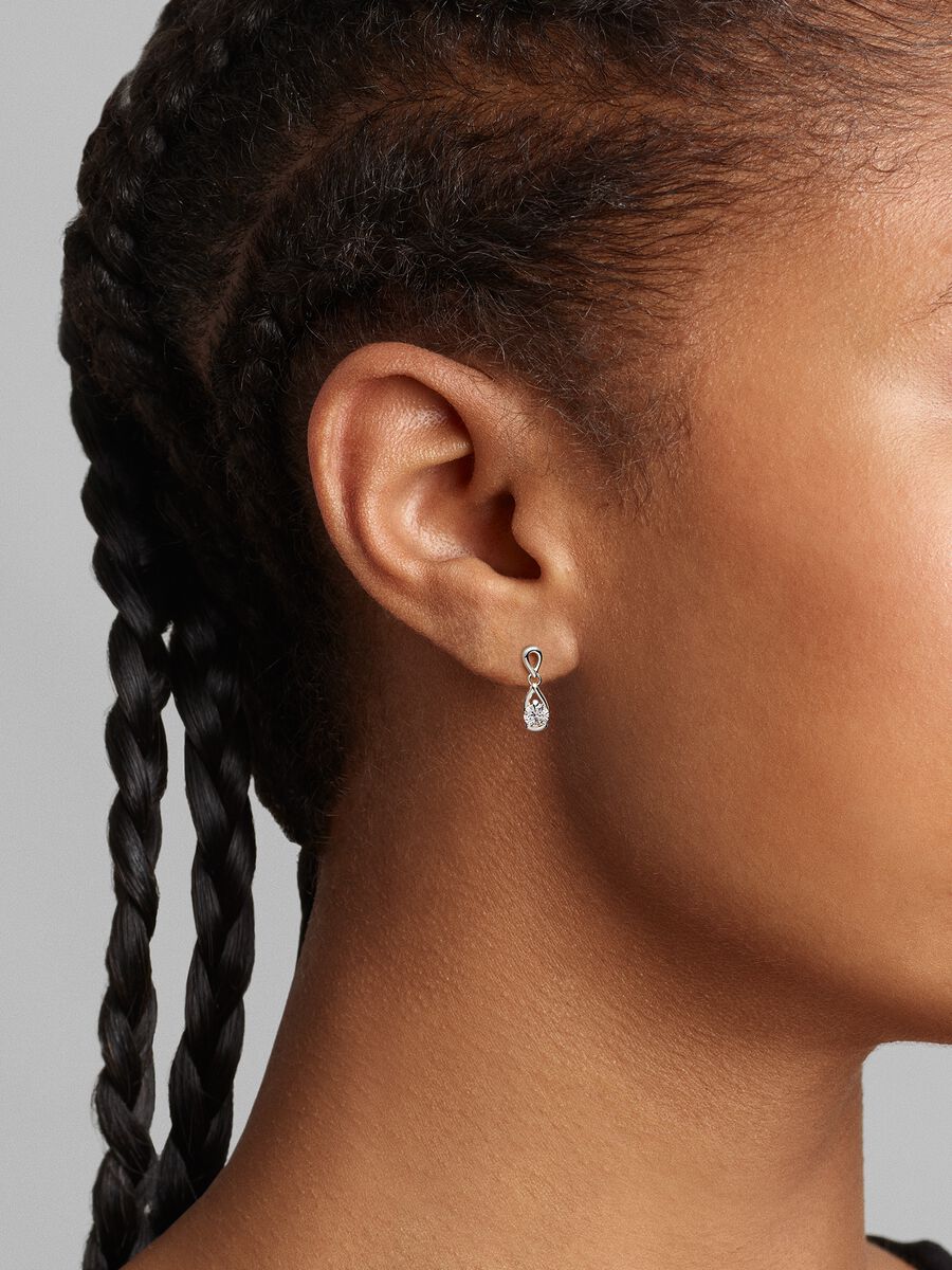 Infinite Sterling Silver Lab-grown Diamond Drop Earrings