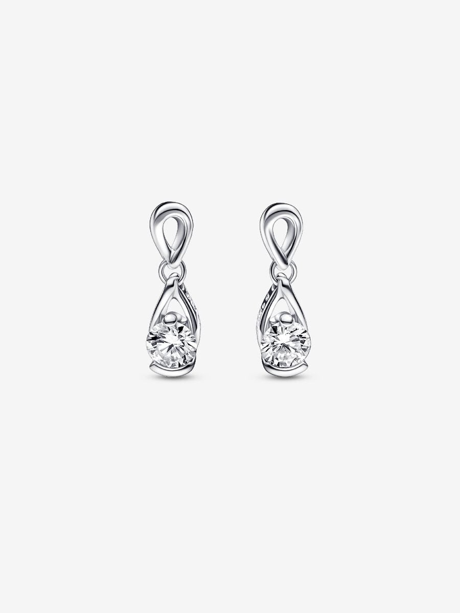 Infinite Sterling Silver Lab-grown Diamond Drop Earrings