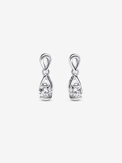 Infinite Sterling Silver Lab-grown Diamond Drop Earrings