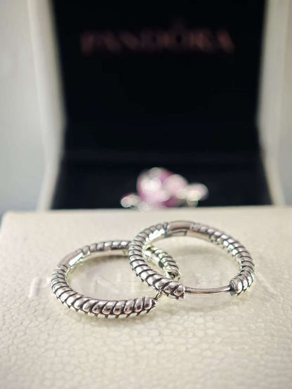 Moments Small Charm Hoop Earrings Sterling silver