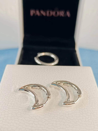 Moon Hoop Earrings