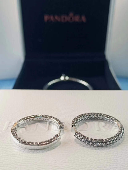 Timeless Pavé Single-row Hoop Earrings