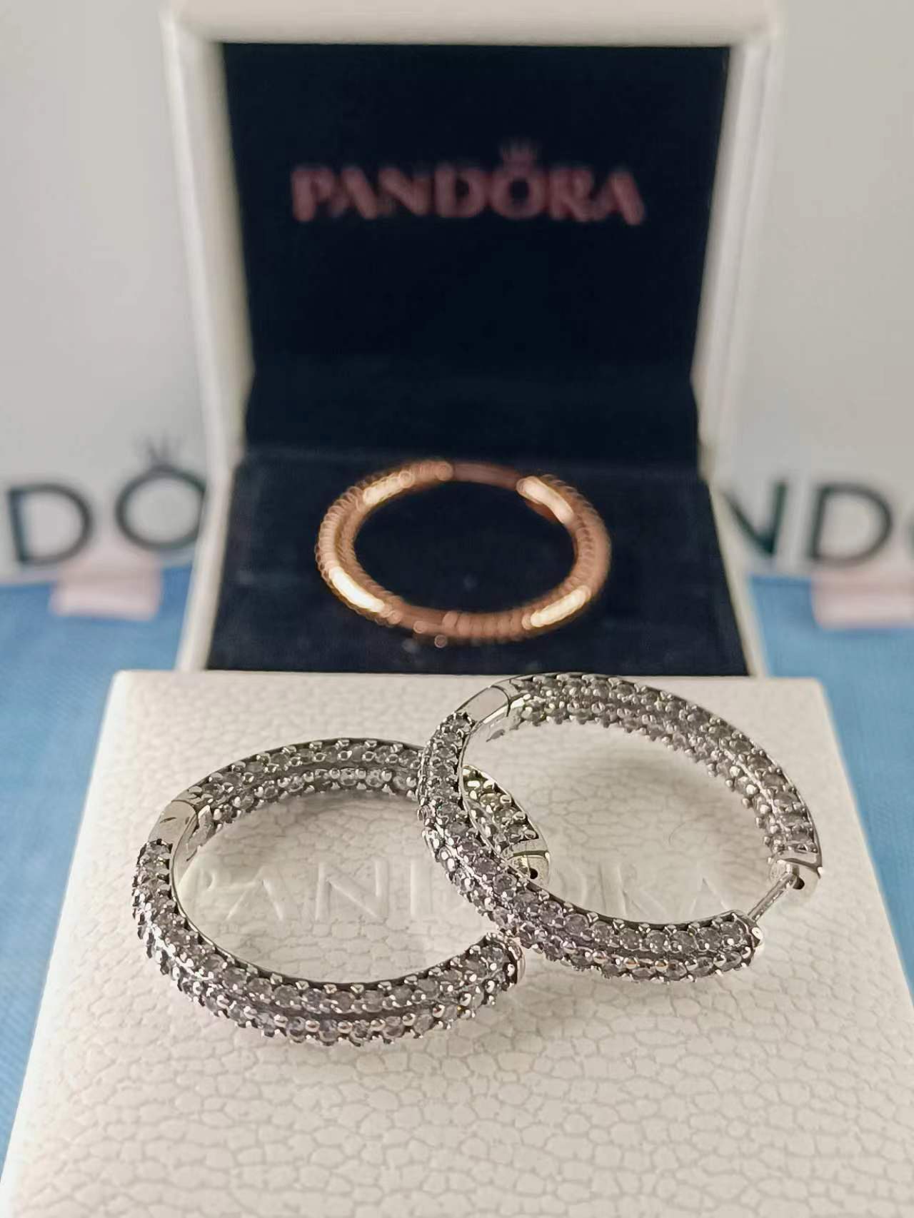 Timeless Pavé Single-row Hoop Earrings