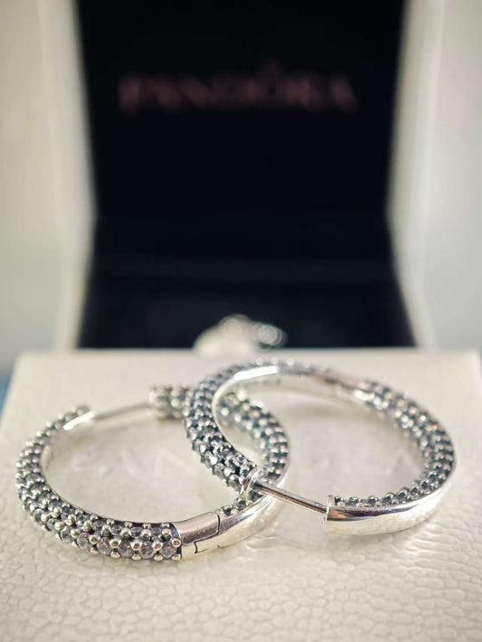 Timeless Pavé Single-row Hoop Earrings