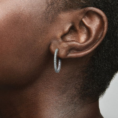 Timeless Pavé Single-row Hoop Earrings