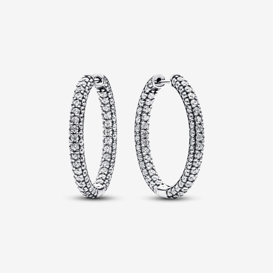 Timeless Pavé Single-row Hoop Earrings