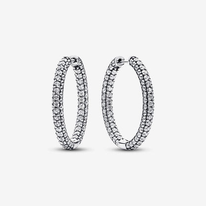 Timeless Pavé Single-row Hoop Earrings