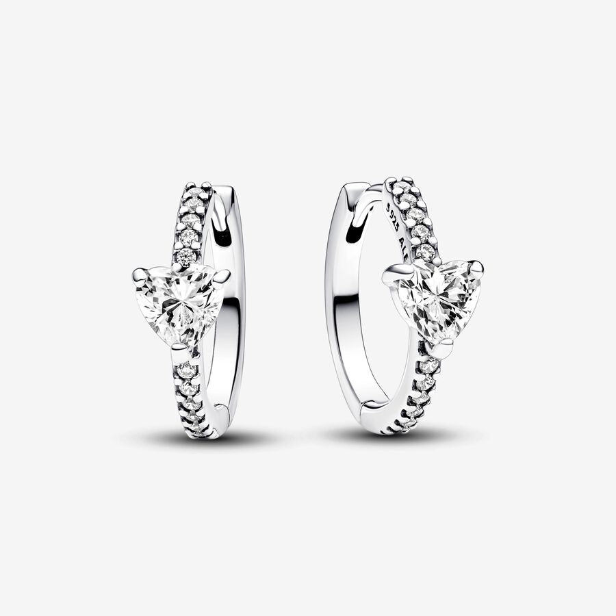 Sparkling Heart Hoop Earrings
