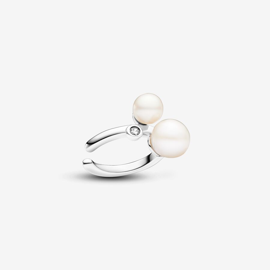 Duo Treated Freshwater Cultured Pearls Ear Cuff