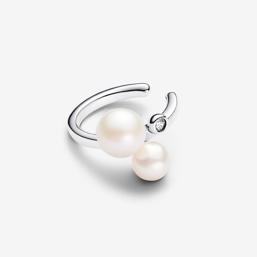 Duo Treated Freshwater Cultured Pearls Ear Cuff