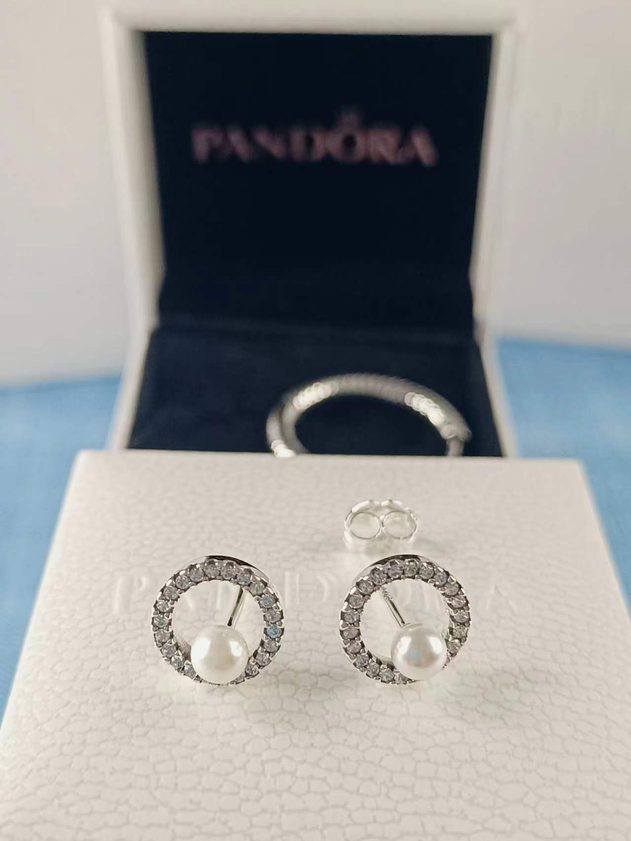 Treated Freshwater Cultured Pearl & Pavé Halo Stud Earrings