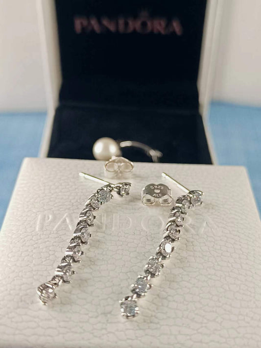 Sparkling Eight Stones Drop Earrings