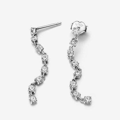 Sparkling Eight Stones Drop Earrings