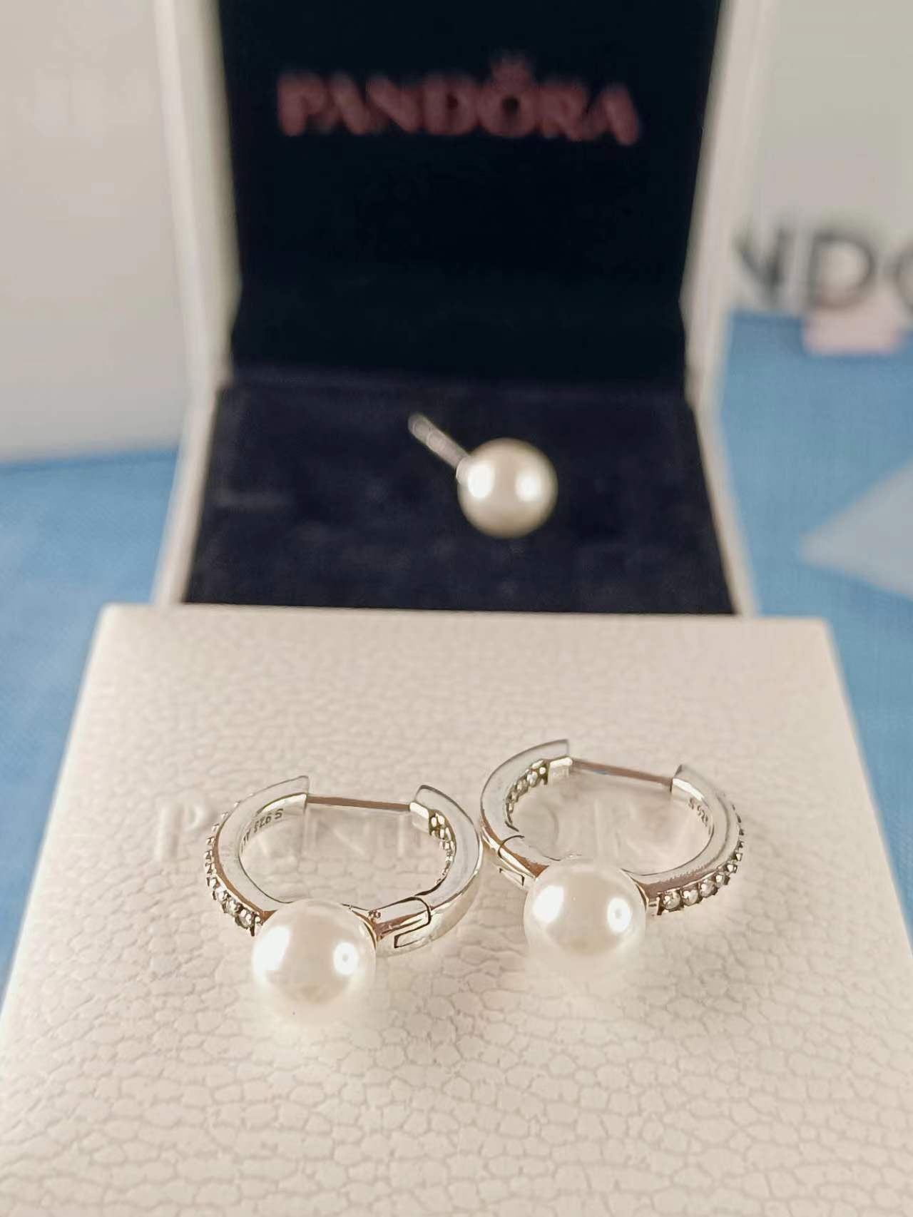 Treated Freshwater Cultured Pearl & Pavé Hoop Earrings
