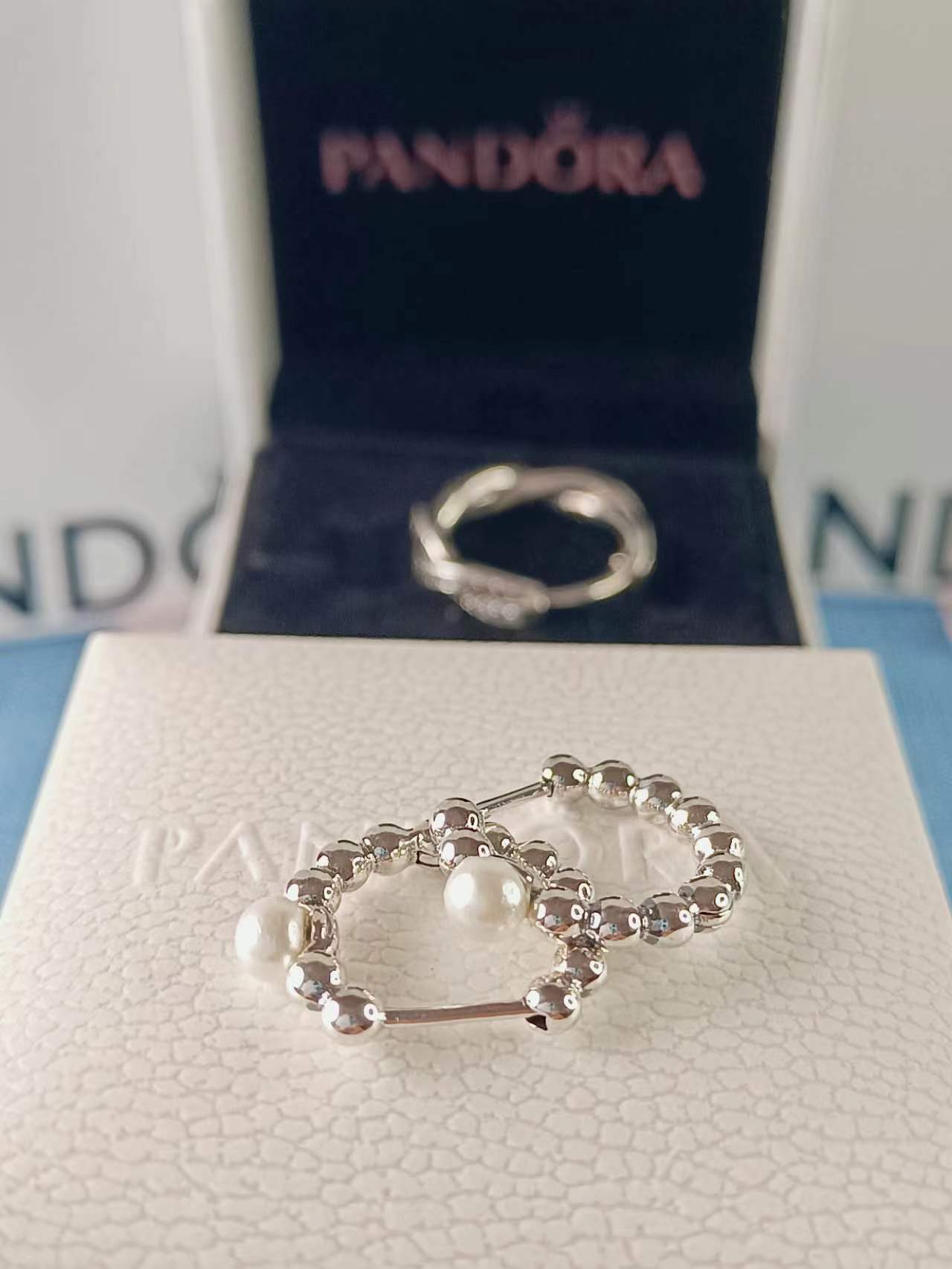 Treated Freshwater Cultured Pearl & Beads Hoop Earrings