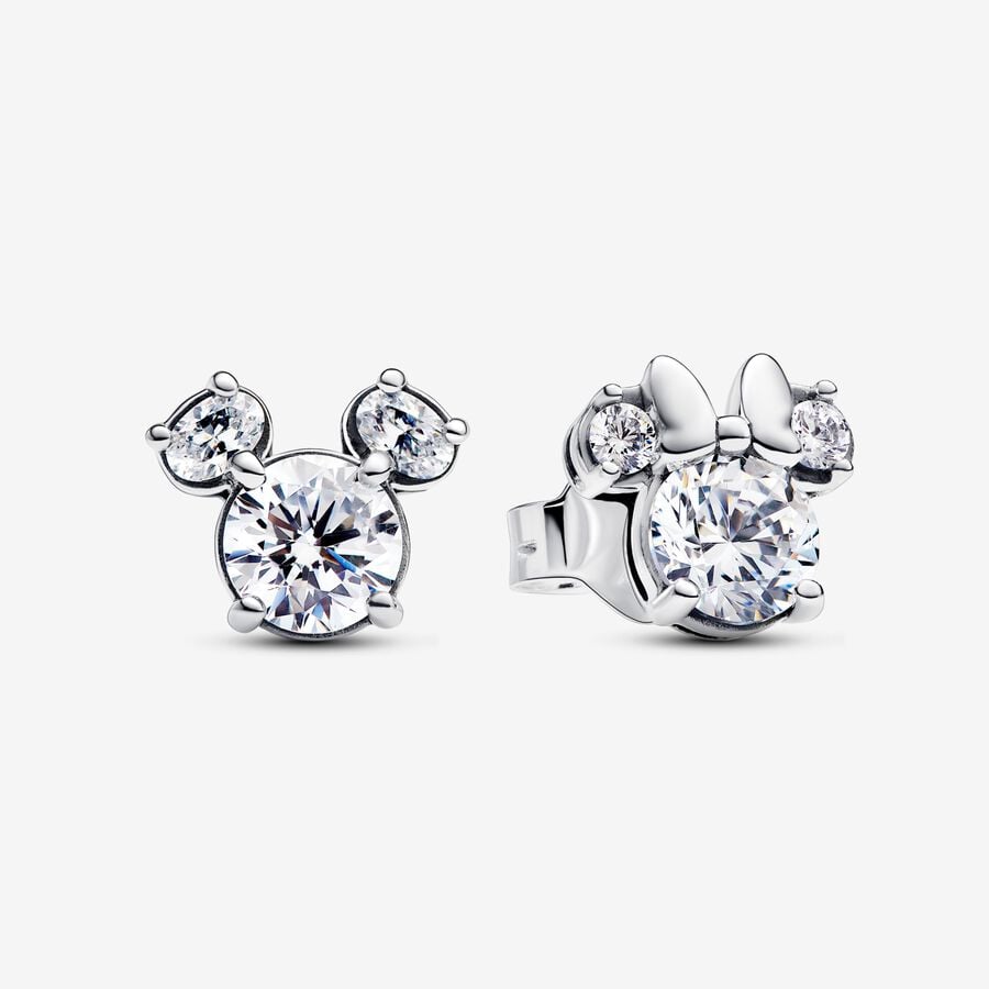 Mickey Mouse & Minnie Mouse Sparkling Stud Earrings