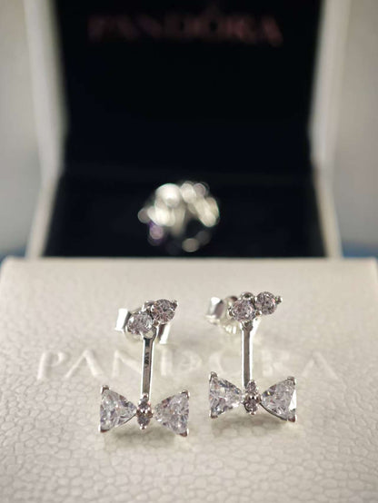 Sparkling Bow Drop Earrings