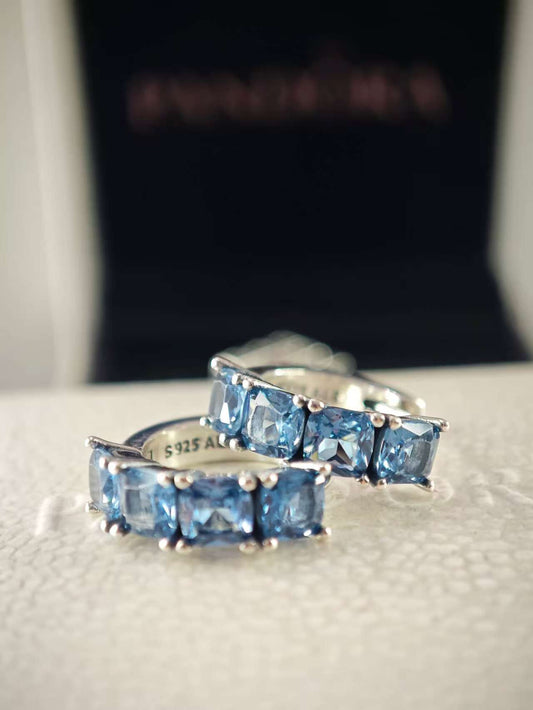 Light Blue Hoop Earrings