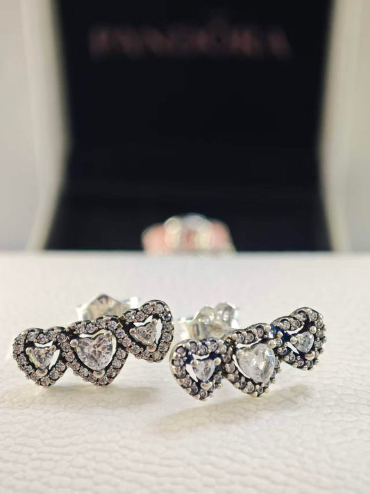 Halo Heart Trilogy Stud Earrings
