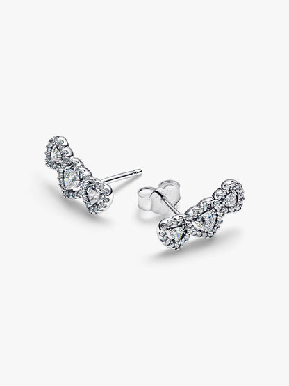 Halo Heart Trilogy Stud Earrings