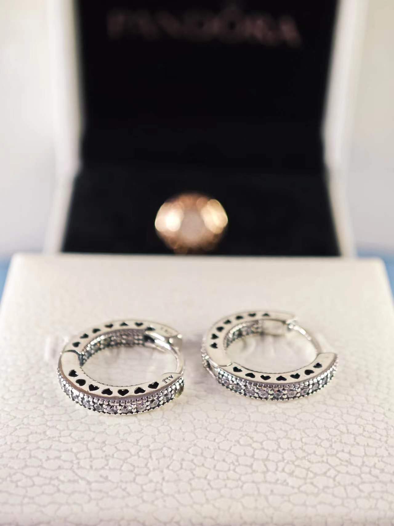 Pavé Heart Hoop Earrings