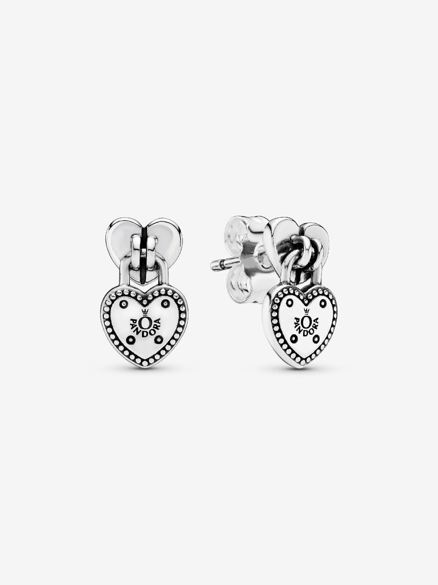 Heart-shaped Padlock Earrings