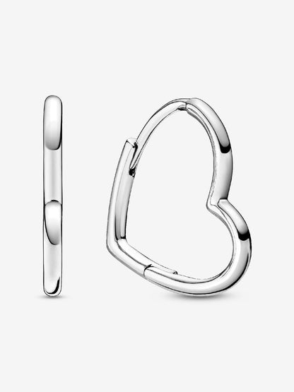Small Asymmetrical Heart Hoop Earrings