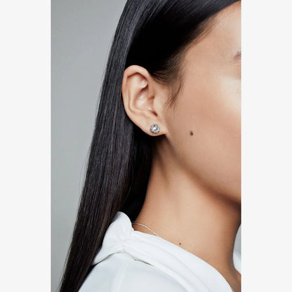 Clear Sparkling Crown Stud Earrings
