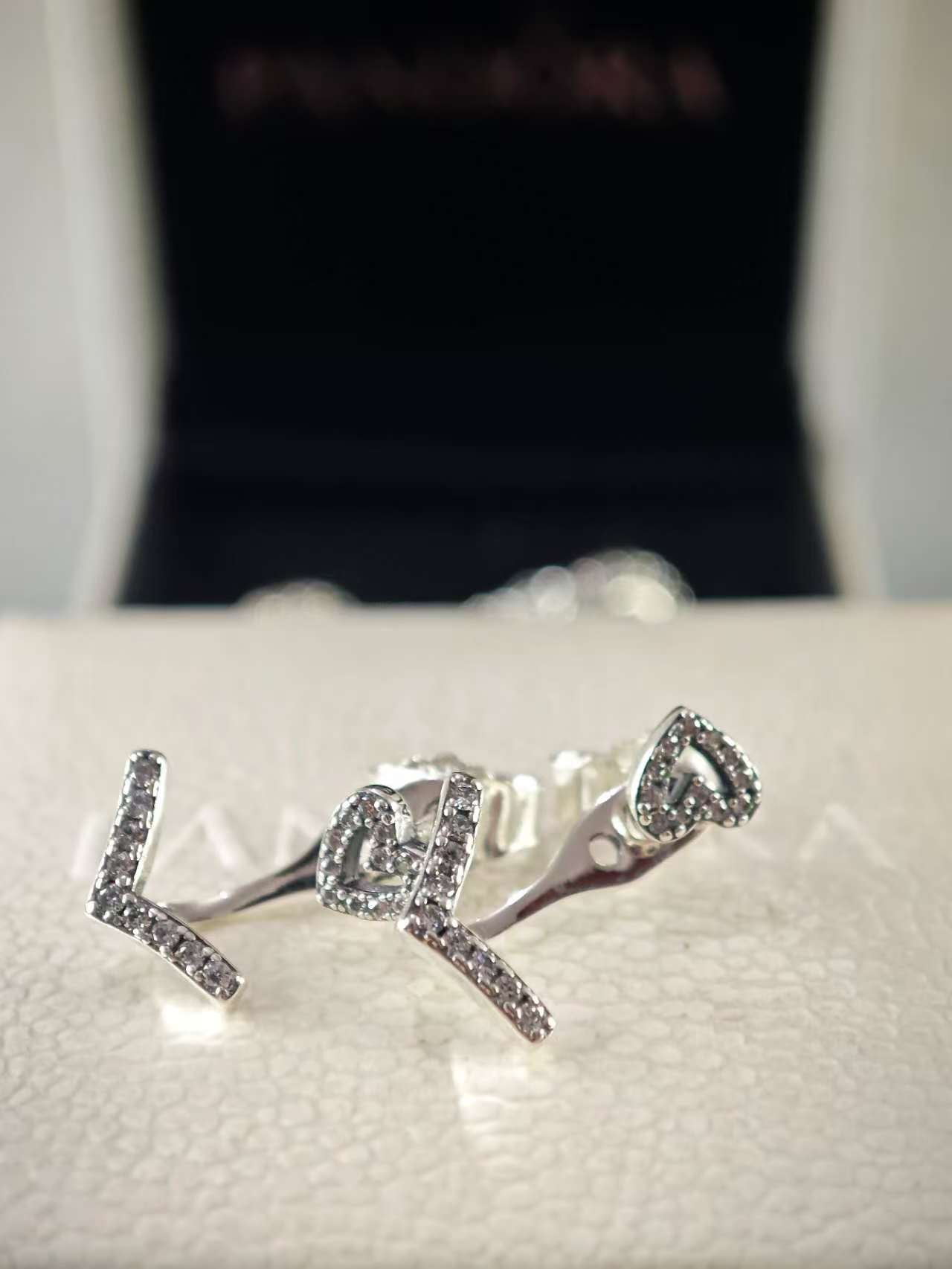 Sparkling Wishbone Heart Stud Earrings