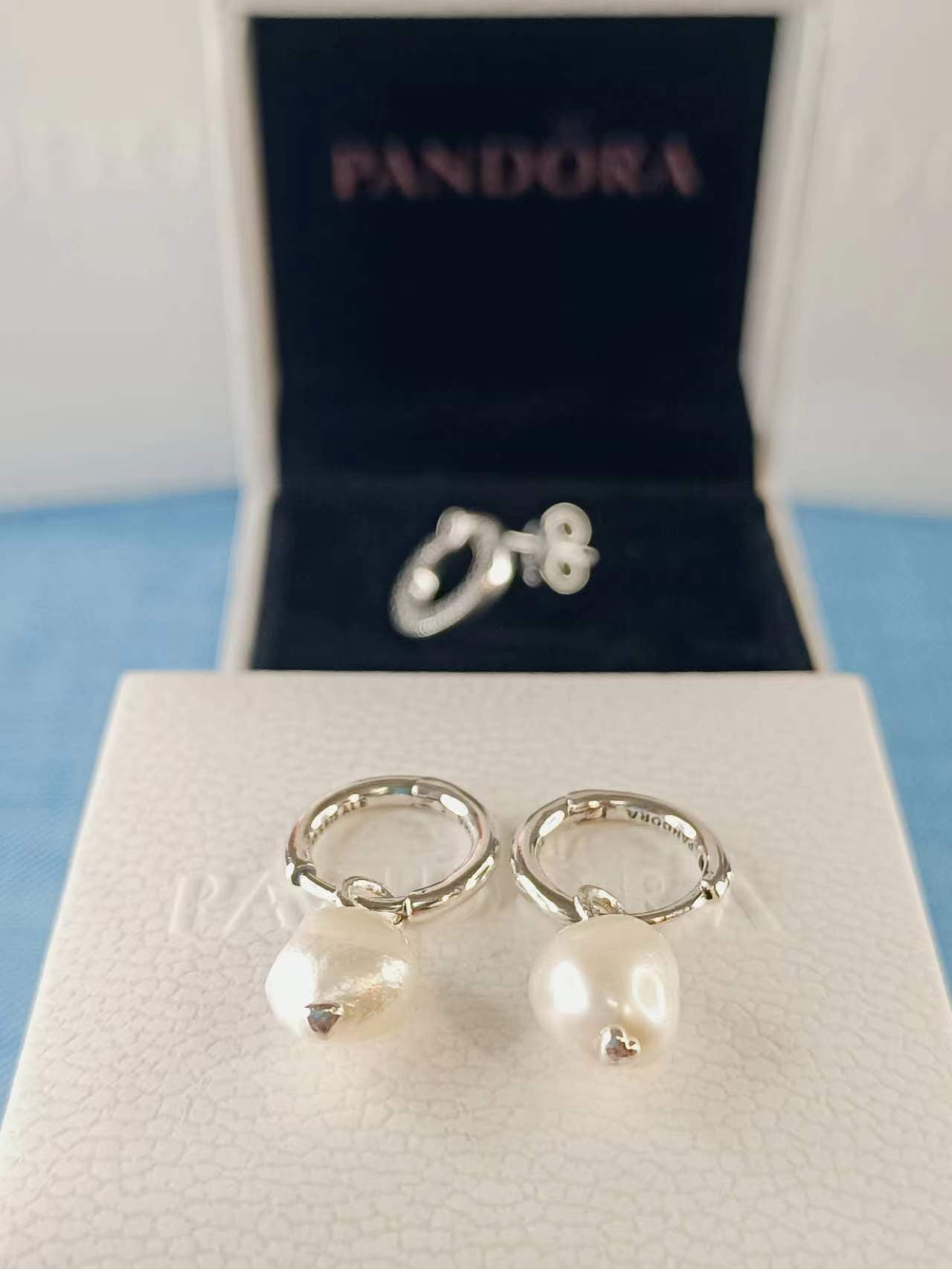 Treated Freshwater Cultured Baroque Pearl Hoop Earrings