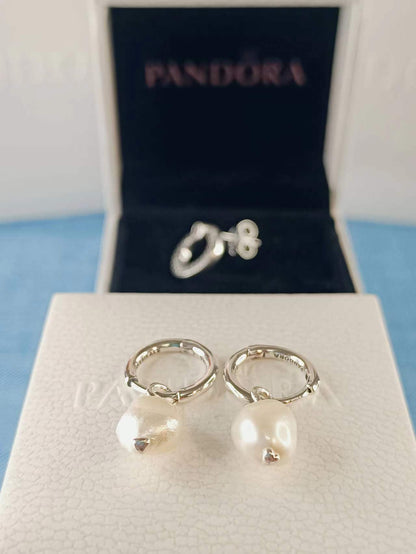 Treated Freshwater Cultured Baroque Pearl Hoop Earrings
