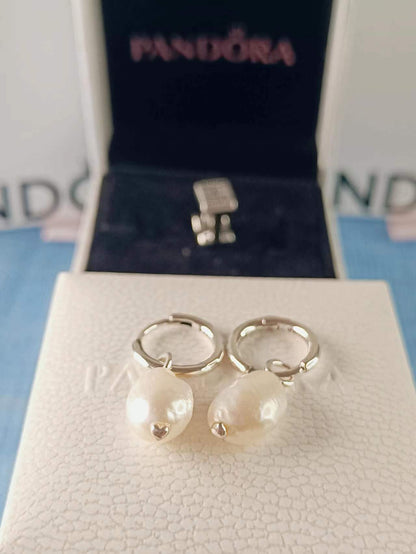Treated Freshwater Cultured Baroque Pearl Hoop Earrings