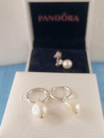 Treated Freshwater Cultured Baroque Pearl Hoop Earrings