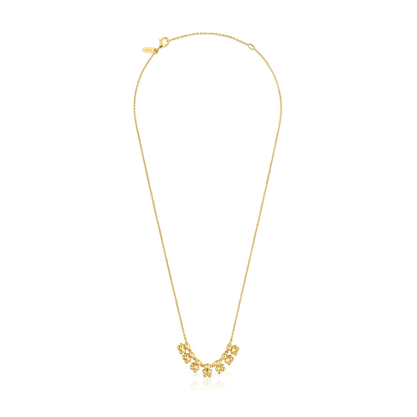 Bold Bear short Necklace with gold plating over silver and charm