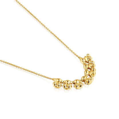 Bold Bear short Necklace with gold plating over silver and charm