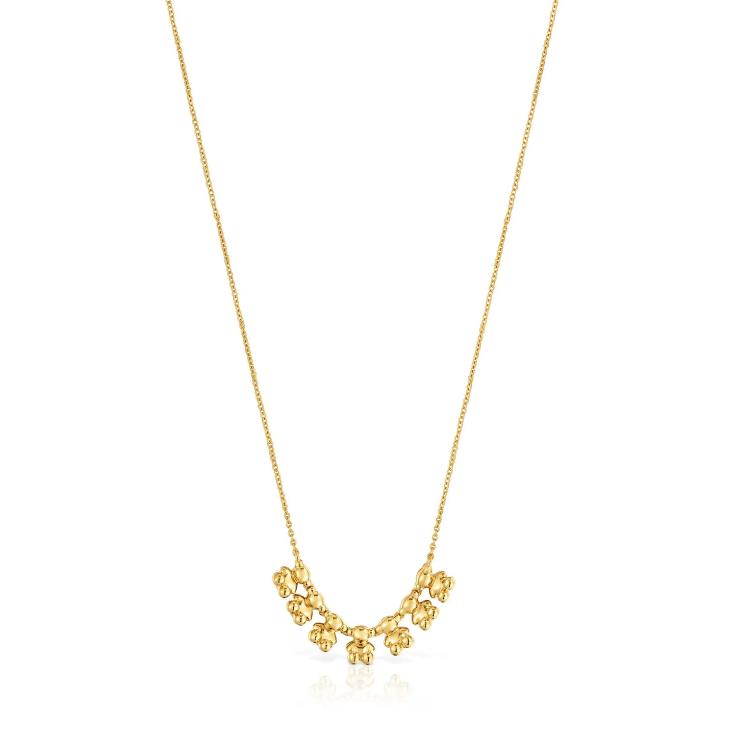Bold Bear short Necklace with gold plating over silver and charm